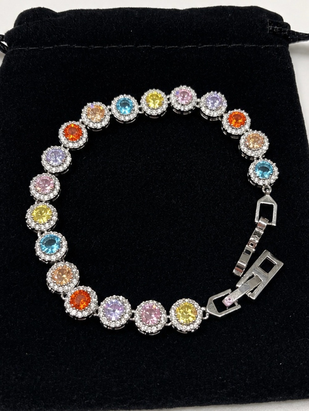 Multi-Color Stone Tennis Bracelet - Women Jewelry